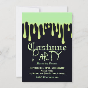 Invitación Trajes de fiesta de Halloween que gotean brillo ve