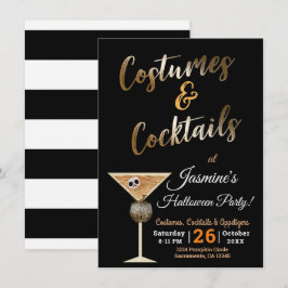 Invitación Trajes de Oro & Cócteles de Cráneo Bebida Hallowee