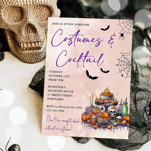 Invitación Trajes y cócteles de fiesta de Halloween (Subido por el creador)