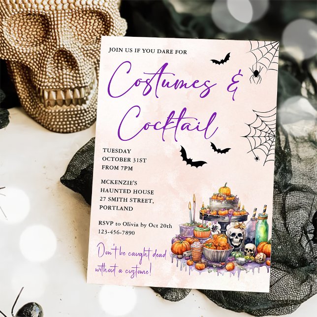 Invitación Trajes y cócteles de fiesta de Halloween (Subido por el creador)