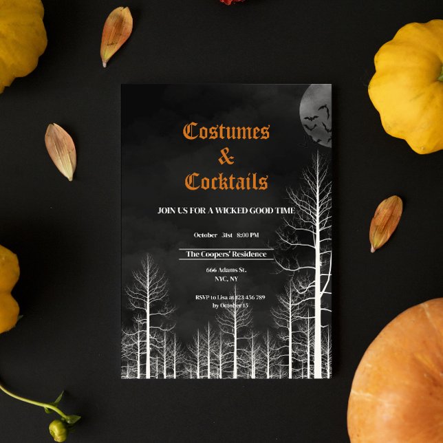 Invitación Trajes y cócteles fiesta de Halloween de Dark Wood (Subido por el creador)