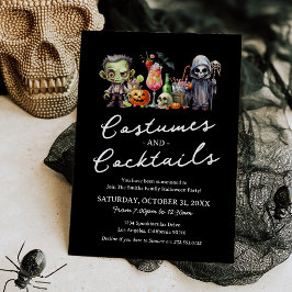 Invitación Trajes y cócteles Fiesta de Halloween para adultos