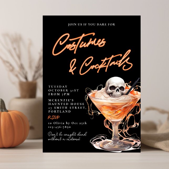 Invitación Trajes y cócteles Fiesta de Halloween para adultos (Subido por el creador)