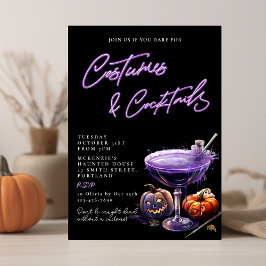Invitación Trajes y cócteles Fiesta de Halloween para adultos