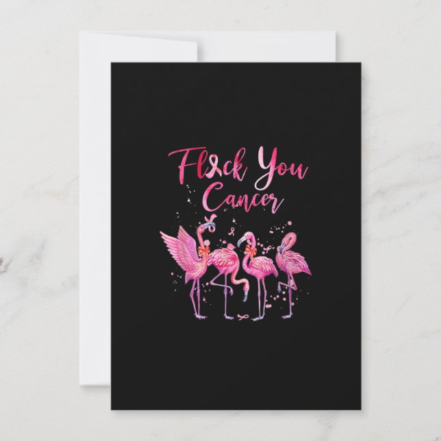 Invitación Trampa su cáncer Cáncer Flamingo Rosa Consciente d (Anverso)