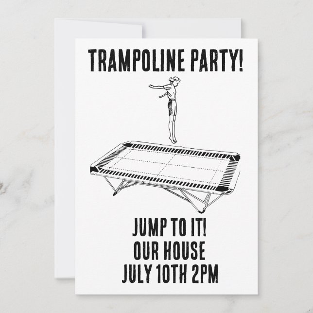 Invitación TRAMPOLINE BIRTHDAY PARTY personalizados Invitacio (Anverso)