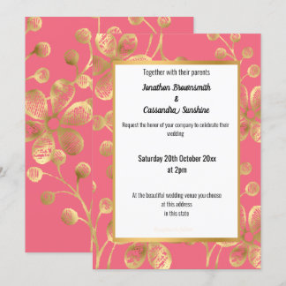 INVITACIÓN TRANQUILIDAD LUMINOSA Y BODA DE LA FLORAL DE ORO