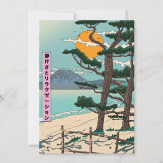 Invitación Tranquilidad y relajación del río japonés.