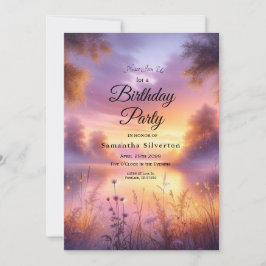 Invitación Tranquilo resplandor nocturno a orillas del lago