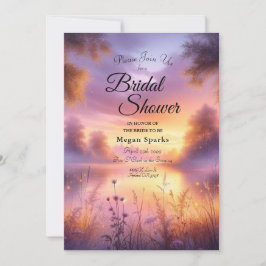 Invitación Tranquilo resplandor nocturno a orillas del lago