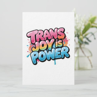 Invitación Trans Joy Is Power Art Pride Quote Design