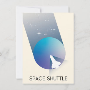 Invitación Transbordador espacial Arte espacial al estilo vin
