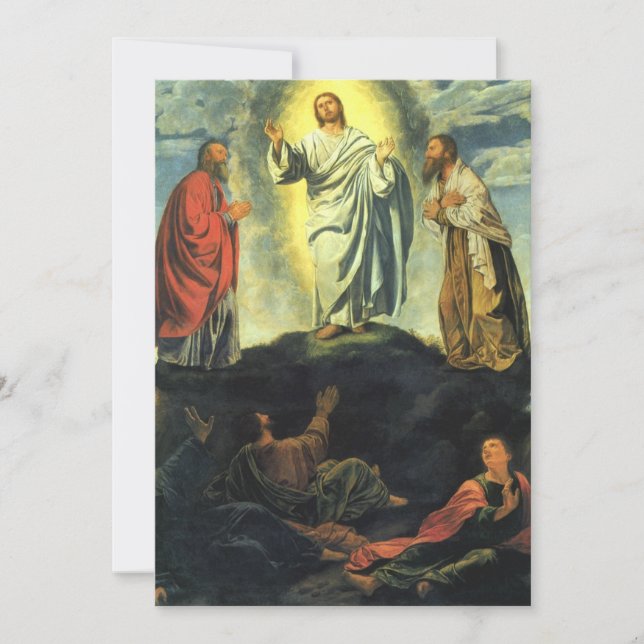 Invitación Transfiguración por Giovanni Girolamo Savoldo (Anverso)
