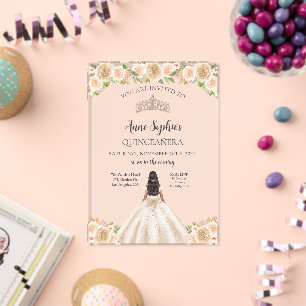 Invitación Transparente Corona de Quinceañera