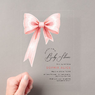 Invitación Transparente para Baby Shower Moderno e