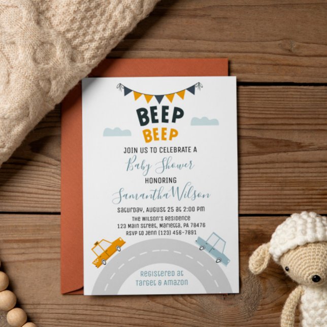 Invitación Transportaciones Retro Carros Baby Shower (Subido por el creador)