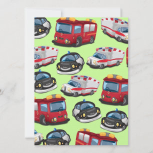 Invitación Transporte de la policía, el servicio de ambulanci