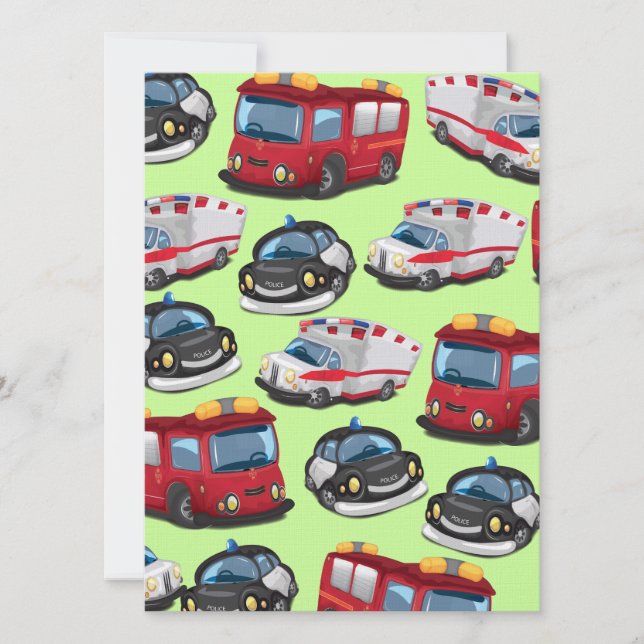 Invitación Transporte de policías, ambulancias y servicios de (Anverso)