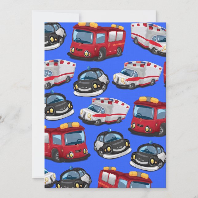 Invitación Transporte de policías, ambulancias y servicios de (Anverso)