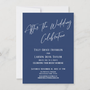 Invitación Tras la celebración Boda, una marina elegante y si
