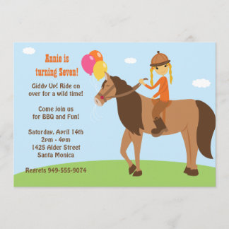 Invitación trasera de la fiesta de cumpleaños del