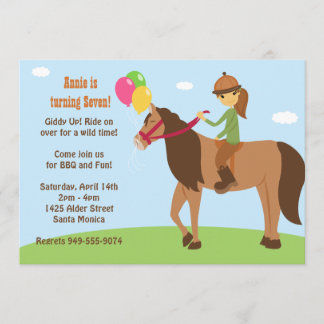 Invitación trasera de la fiesta de cumpleaños del