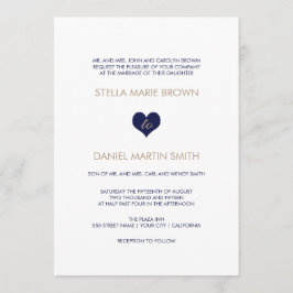 Invitación trasera rayada de la boda del corazón