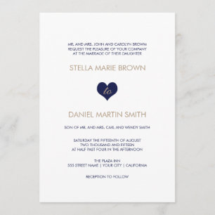 Invitación trasera rayada de la boda del corazón