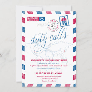 Invitación Traslado militar de Texas a Corea Airmail
