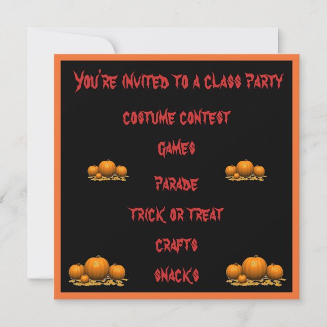 Invitación Tratamientos de Halloween - (Anverso)