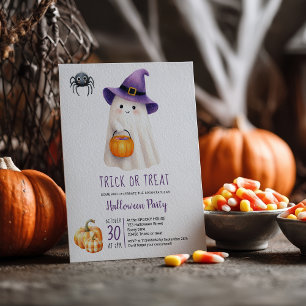 Invitación Trato de truco para la fiesta de Halloween del fan