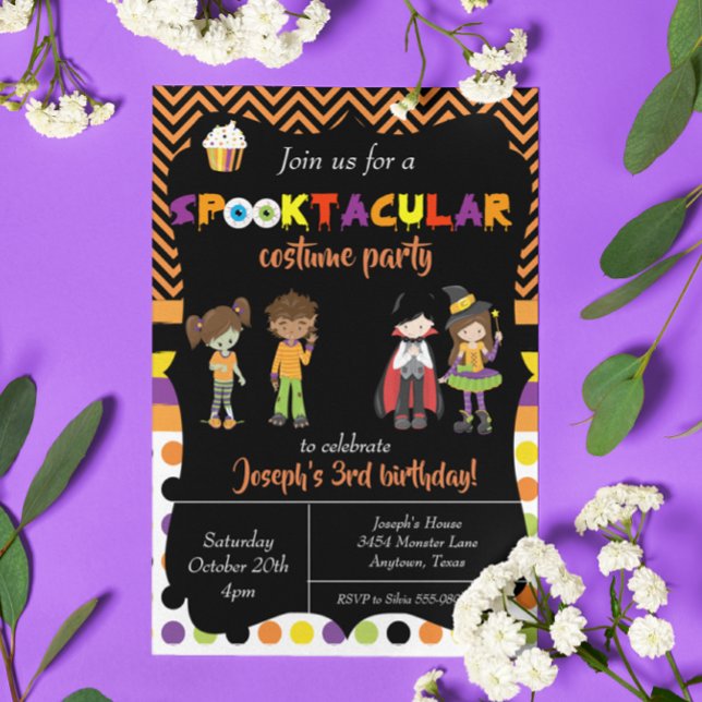 Invitación Trato de truco para niños en fiesta de cumpleaños  (Subido por el creador)