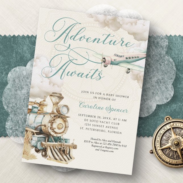 Invitación Traveling Adventure Baby Shower Invitation (Subido por el creador)
