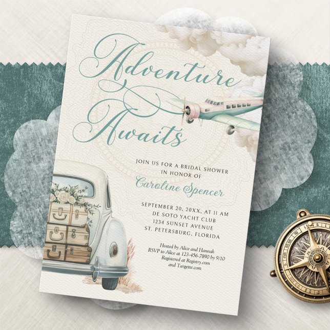 Invitación Traveling Adventure Bridal Shower Invitation (Subido por el creador)