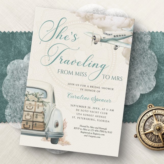 Invitación Traveling Adventure Bridal Shower Invitation (Subido por el creador)