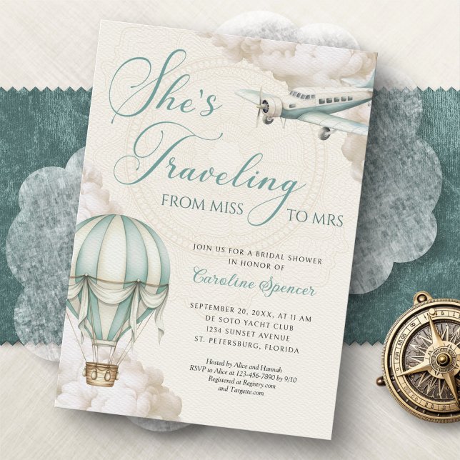 Invitación Traveling Adventure Bridal Shower Invitation (Subido por el creador)
