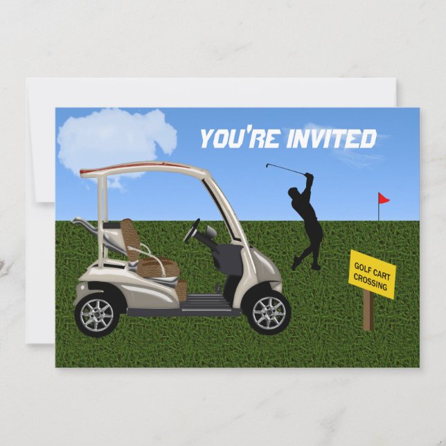 Invitación Travesía del carro de golf en espacio abierto (Anverso)