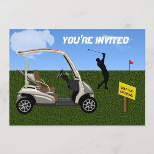 Invitación Travesía del carro de golf en espacio abierto
