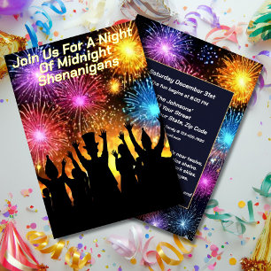 Invitación Travesuras de Medianoche Fiesta de Nochevieja