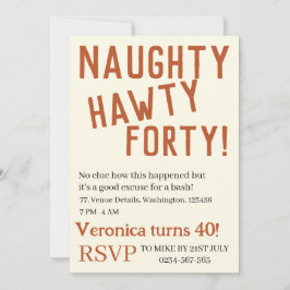 Invitación traviesa personalizada de cuarenta divertidos cump
