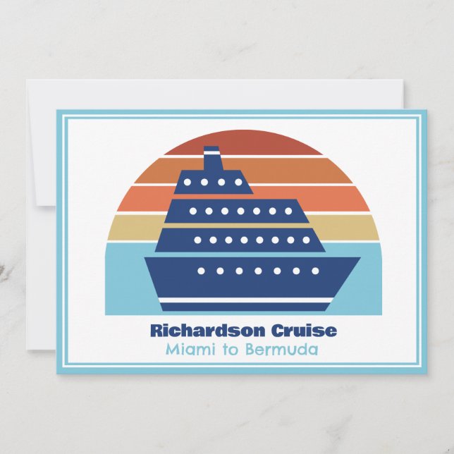 Invitación Trayecto de la familia de cruceros Cute Cruise Tra (Anverso)