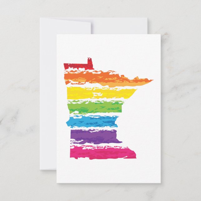 Invitación trazos de arco iris de minnesota (Anverso)