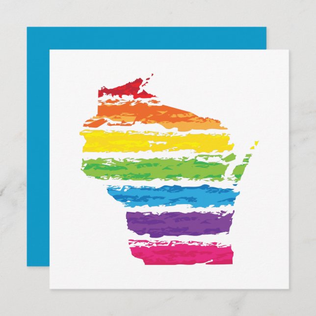 Invitación trazos de colores de wisconsin (Anverso / Reverso)