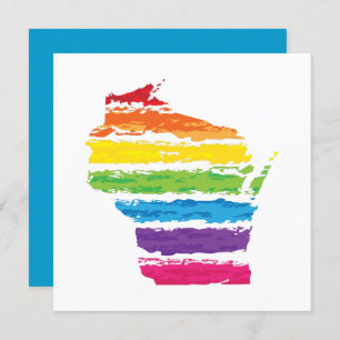 Invitación trazos de colores de wisconsin