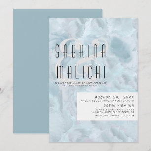 Invitación Trazos de pintura abstracta azul pálido polvorient