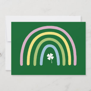 Invitación Trebol de Cuatro Hojas Arco Iris Día de San Patric