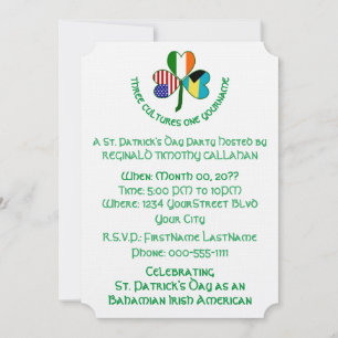 Invitación Trébol de Irlanda Bahamas EE. UU. Banderas