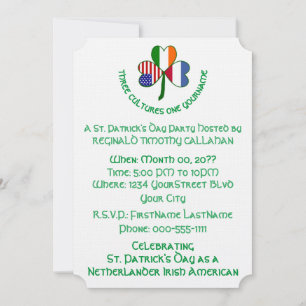 Invitación Trébol Holanda Irlanda Estados Unidos Personalizar