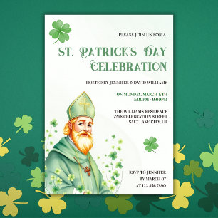 Invitación Trébol Verde y Santo Día Religioso de San Patricio