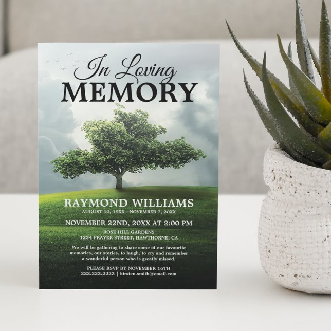 Invitación Tree Memorial Service | Celebración de la vida en  (Subido por el creador)